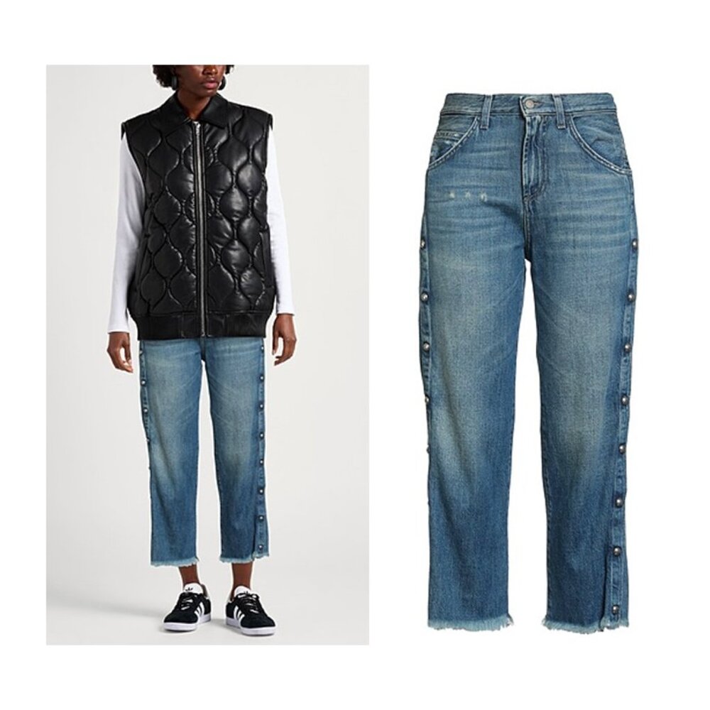 NWT Roy Rogers Resealable Studded Straight Leg Jeans